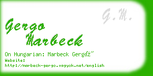 gergo marbeck business card